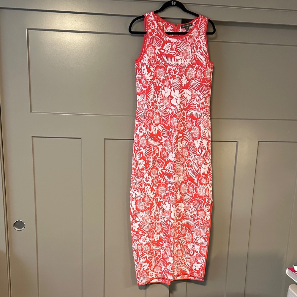 Tommy Bahama Orange and White Floral Sweater Dress